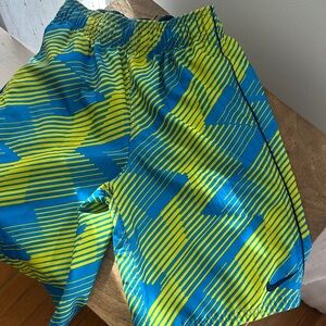 Bright Blue & Neon Yellow Nike Swim trunks